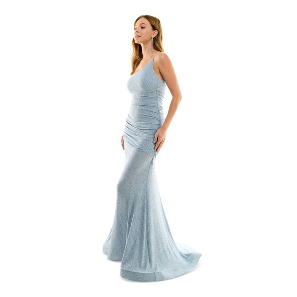 B DARLIN Womens Light Blue Godets At Lower Skirt Formal Dress 17/18 - Picture 3 of 3
